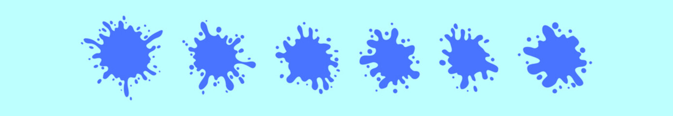 set of spray paint drip cartoon icon design template with various models. vector illustration isolated on blue background