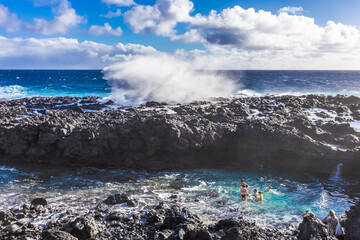 Bassin de baignade, pointe au sel, Saint-Leu, île de la Réunion 
