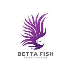 betta fish fire modern logo vector illustration design

