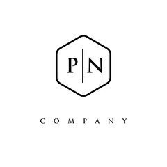 initial PN logo design vector