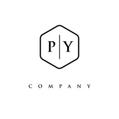 initial PY logo design vector