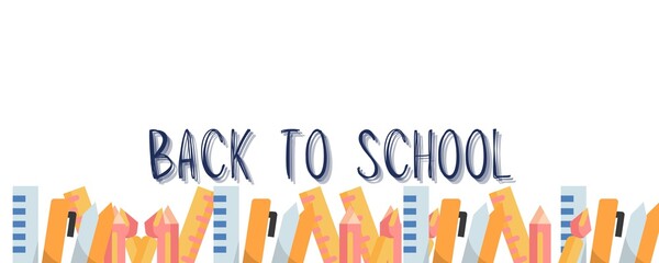 Back to school with pile of books on white background