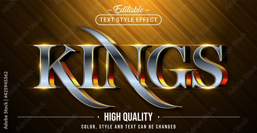 Poster Editable text style effect - Kings text style theme.