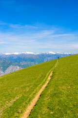 Fragment of a nice mountain view from the trail at Monte Baldo in Italy.