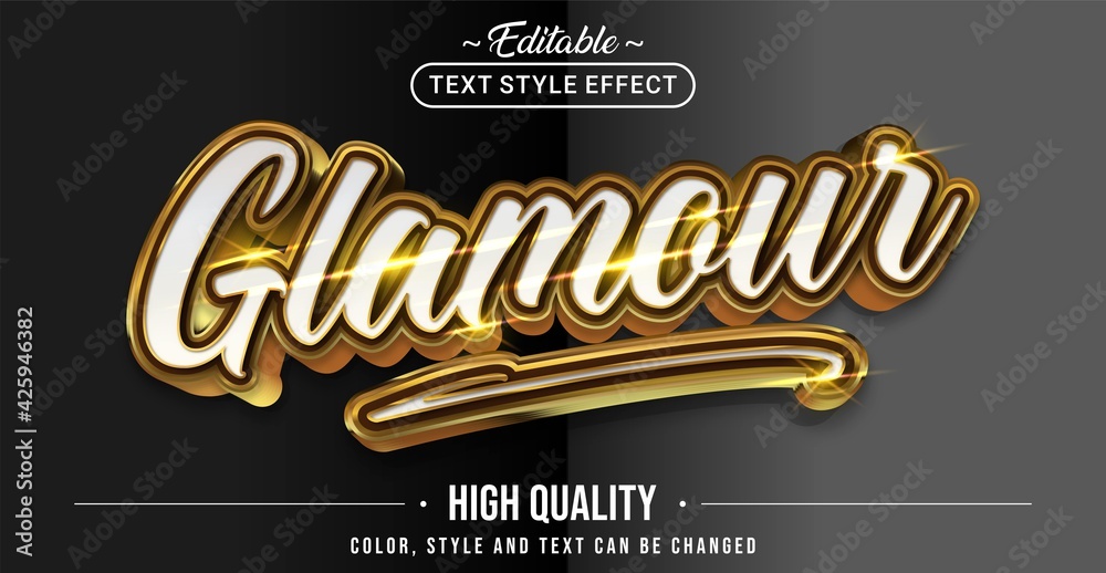 Poster Editable text style effect - Glamour text style theme.