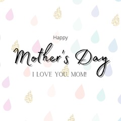 Happy Mother's Day background with pastel colors raindrops closeup in frame