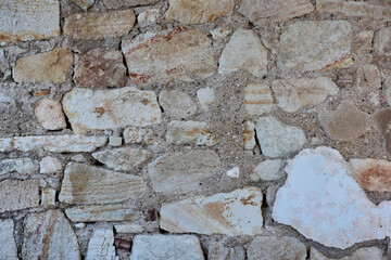 old stone wall in abandoned house