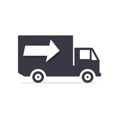 Delivery Truck Icon isolated on White Background. Usable for Apps, Websites, Business and Transportation Resources