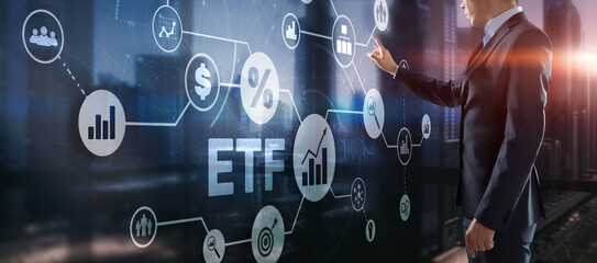 Exchange Traded Fund. Investor concept. ETF. Stock market index fund