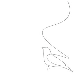 Bird silhouette on white background vector illustration