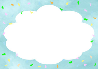 水彩　青　空　雲　セール　紙吹雪　背景　壁紙　カード