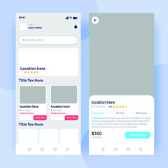 Surfing mobile app screen Template