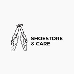 Two hanging shoes for logo and icon store design