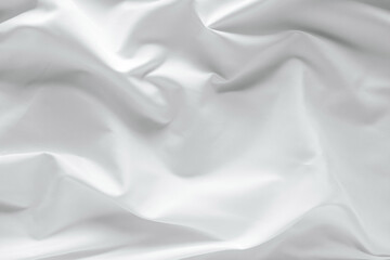 Abstract white fabric texture background. Cloth soft wave. Creases of satin. silk and cotton.	