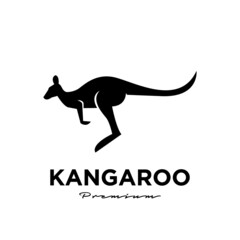 kangaroo wallaby logo vector icon premium illustration