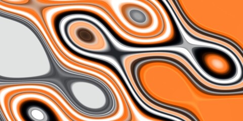 Orange black swirls design abstract background with circles