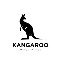 kangaroo wallaby logo vector icon premium illustration - obrazy, fototapety, plakaty