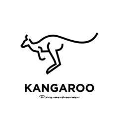 Obraz premium kangaroo wallaby logo vector icon premium illustration