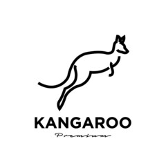 kangaroo wallaby logo vector icon premium illustration