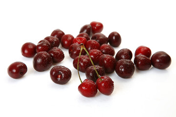 ripe cherry on a white background