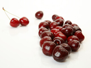 ripe cherry on a white background