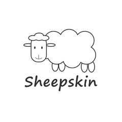Sheepskin icon. Sheepskin clothes sign. Sheepskin logo. Tag to indicate the material. Stock Vecto