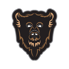 Colored face of a dog. Good for t-shirts and prints. Isolated. Vector illustration.