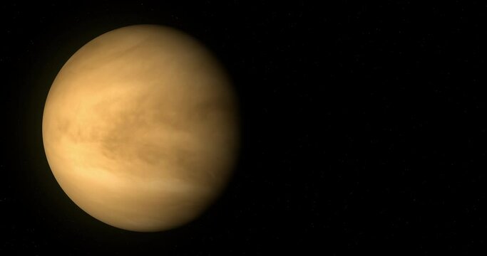 3D rendering of the planet Venus rotating on its axis.