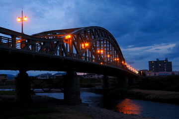 夕暮れの旭橋

