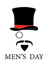 stylish greeting card with the inscription mens day, retro
