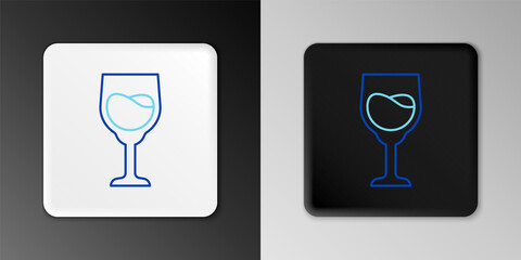 Line Wine glass icon isolated on grey background. Wineglass sign. Colorful outline concept. Vector