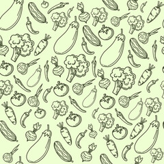 Vegetables Seamless Pattern Background