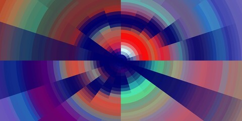 Blue pink red circular abstract colorful background