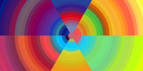 Obraz premium Multicolored shapes, round deign, abstract background with rainbow