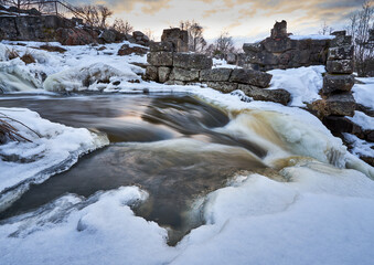 Waterfall in winter