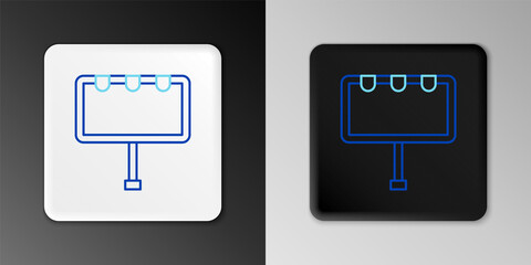 Fototapeta premium Line Blank big billboard with lights icon isolated on grey background. Colorful outline concept. Vector