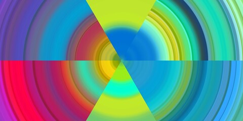 Fototapeta premium Pink red blue circular abstract background with rainbow