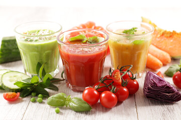 vegetable smoothie with fresh ingredient