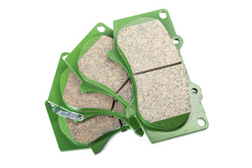 New brake pads on white background isolated object