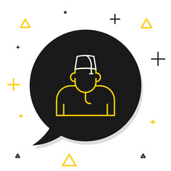 Line Muslim man icon isolated on white background. Colorful outline concept. Vector