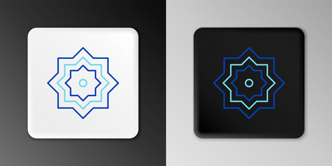 Line Islamic octagonal star ornament icon isolated on grey background. Colorful outline concept. Vector