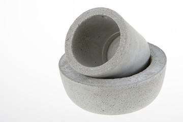 Cement round pots for home decoration
