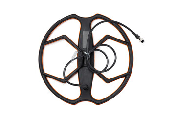 Search coil of metal detector isolated on white