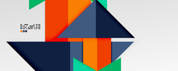 Shiny color triangles and geometric shapes vector abstract background