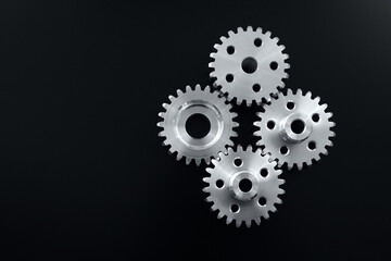 Gear metal wheels. Free space for text