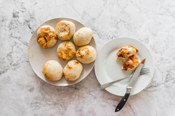 homemade pizza in a bun