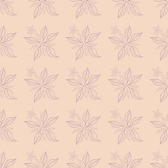 beige floral abstract line background