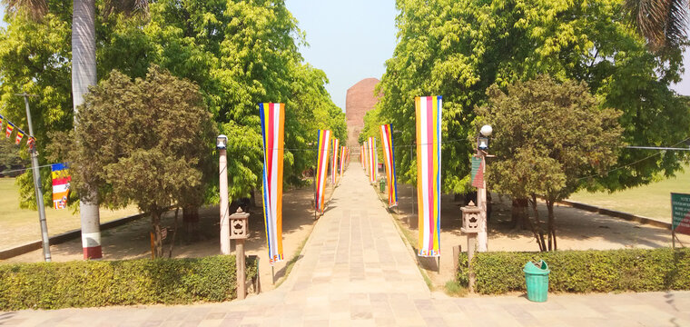 Beautiful location with road and stupa