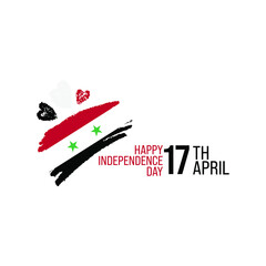 Syria independence movement day, Patriotic Syrian flag banner post concept for April 17, Vector