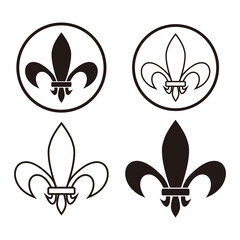 Fleur de lis set. icon vector illustration sign © ZAHDA_08